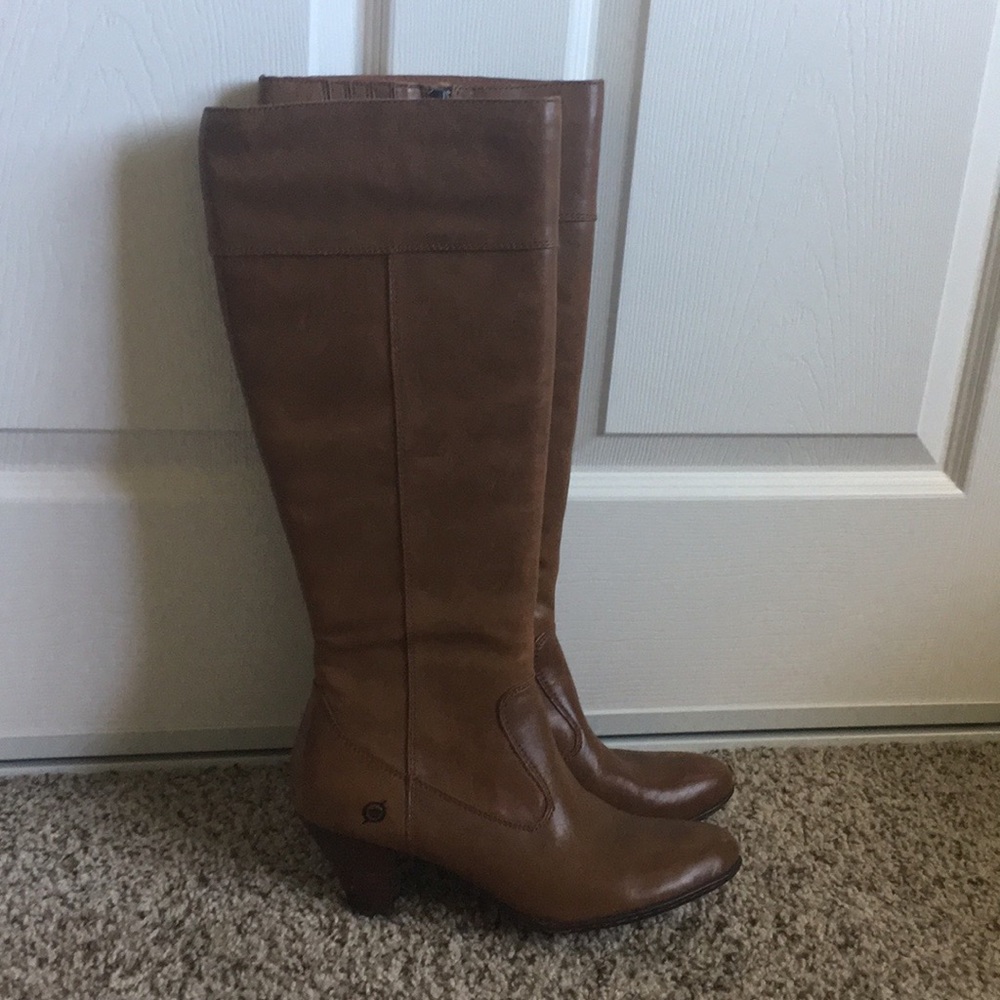 Born Mallory Heeled Boots Caramel Sz 8.5 - Picture 2 of 5